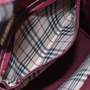 BURBERRY Tote Bag Leather Bordeaux Gold Auth bs29796-12