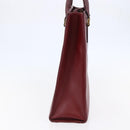 BURBERRY Tote Bag Leather Bordeaux Gold Auth bs29796-4