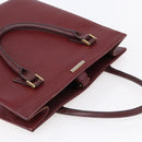 BURBERRY Tote Bag Leather Bordeaux Gold Auth bs29796-6