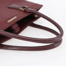 BURBERRY Tote Bag Leather Bordeaux Gold Auth bs29796-7