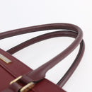 BURBERRY Tote Bag Leather Bordeaux Gold Auth bs29796-8