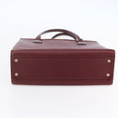 BURBERRY Tote Bag Leather Bordeaux Gold Auth bs29796-5