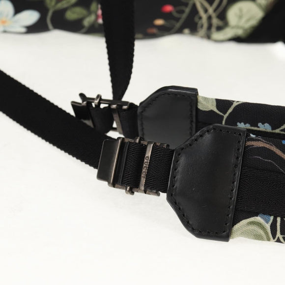 GUCCI flora Backpack Canvas Black Silver 353476 Auth bs29799