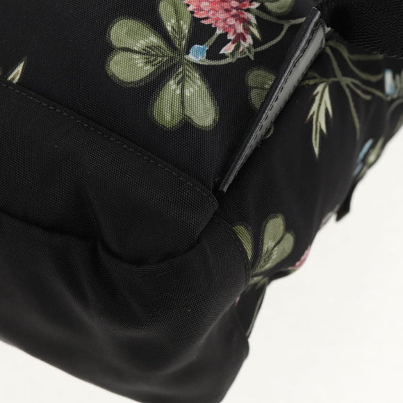 GUCCI flora Backpack Canvas Black Silver 353476 Auth bs29799