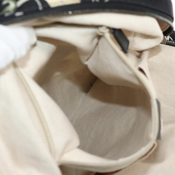 GUCCI flora Backpack Canvas Black Silver 353476 Auth bs29799
