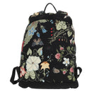 GUCCI flora Backpack Canvas Black Silver 353476 Auth bs29799-2