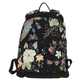 GUCCI flora Backpack Canvas Black Silver 353476 Auth bs29799 - 0
