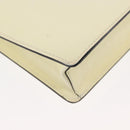 PRADA Chain Shoulder Bag Safiano leather White Silver Auth bs29803-9