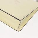 PRADA Schoudertas met kettingband Saffiano leer Wit Zilver Auth bs29803-14