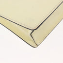 PRADA Chain Shoulder Bag Safiano leather White Silver Auth bs29803-15