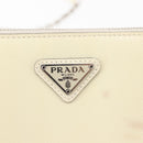 PRADA Schoudertas met kettingband Saffiano leer Wit Zilver Auth bs29803-17