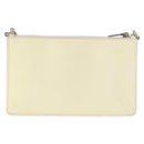 PRADA Schoudertas met kettingband Saffiano leer Wit Zilver Auth bs29803-2