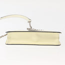 PRADA Schoudertas met kettingband Saffiano leer Wit Zilver Auth bs29803-5