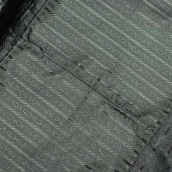 PRADA Boston Bag Canvas Leather Brown Red Silver Auth bs29804