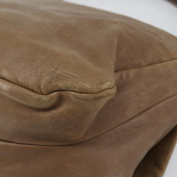 Salvatore Ferragamo Vala Shoulder Bag Leather Brown Gold Auth bs29808