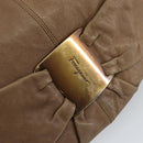 Salvatore Ferragamo Vala Shoulder Bag Leather Brown Gold Auth bs29808-18