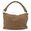 Salvatore Ferragamo Vala Shoulder Bag Leather Brown Gold Auth bs29808-2