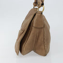 Salvatore Ferragamo Vala Shoulder Bag Leather Brown Gold Auth bs29808-3