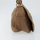 Salvatore Ferragamo Vala Shoulder Bag Leather Brown Gold Auth bs29808-4