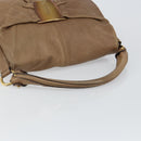 Salvatore Ferragamo Vala Shoulder Bag Leather Brown Gold Auth bs29808-7
