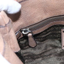 PRADA Shoulder Bag Leather Beige Silver Auth bs29809-20