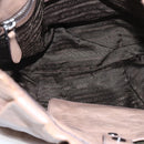 PRADA Shoulder Bag Leather Beige Silver Auth bs29809-10