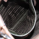 PRADA Shoulder Bag Leather Beige Silver Auth bs29809-23