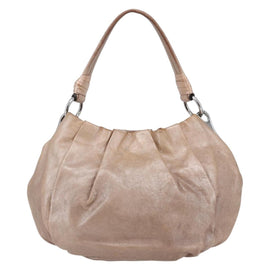 PRADA Shoulder Bag Leather Beige Silver Auth bs29809 - 0
