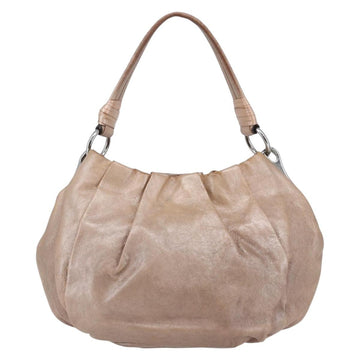 PRADA Shoulder Bag Leather Beige Silver Auth bs29809 - 0