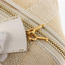 FENDI Pecan Canvas Tote Bag Canvas Leather Beige Black gold Auth bs29810-9