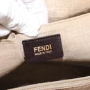 FENDI Pecan Canvas Tote Bag Canvas Leer Beige Zwart goud Auth bs29810-20