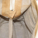 FENDI Pecan Canvas Tote Bag Canvas Leather Beige Black gold Auth bs29810-22