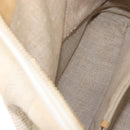 FENDI Pecan Canvas Tote Bag Canvas Leather Beige Black gold Auth bs29810-23