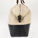 FENDI Pecan Canvas Tote Bag Canvas Leather Beige Black gold Auth bs29810-4