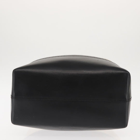 FENDI Pecan Canvas Tote Bag Canvas Leather Beige Black gold Auth bs29810