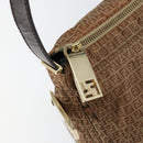 FENDI Zucchino Canvas Mamma Baguette Shoulder Bag Nylon Beige Gold Auth bs29812-17
