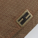 FENDI Zucchino Canvas Mamma Baguette Shoulder Bag Nylon Beige Gold Auth bs29812-18