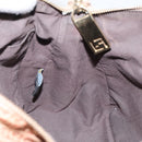 FENDI Zucchino Canvas Mamma Baguette Shoulder Bag Nylon Beige Gold Auth bs29812-20