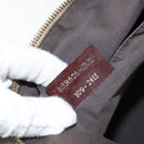 FENDI Zucchino Canvas Mamma Baguette Shoulder Bag Nylon Beige Gold Auth bs29812-12