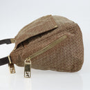 FENDI Zucchino Canvas Mamma Baguette Shoulder Bag Nylon Beige Gold Auth bs29812-4