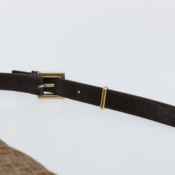 FENDI Zucchino Canvas Mamma Baguette Shoulder Bag Nylon Beige Gold Auth bs29812