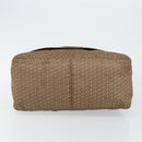 FENDI Zucchino Canvas Mamma Baguette Shoulder Bag Nylon Beige Gold Auth bs29812-5