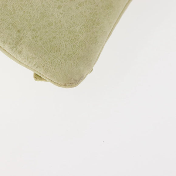 BALENCIAGA The Giant Envelope Bag Leather Silver Light Green 186182 Auth bs29813