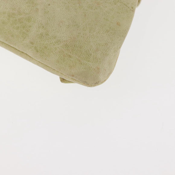 BALENCIAGA The Giant Envelope Bag Leather Silver Light Green 186182 Auth bs29813