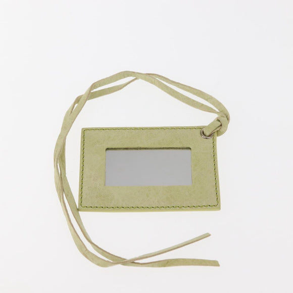 BALENCIAGA The Giant Envelope Bag Leather Silver Light Green 186182 Auth bs29813