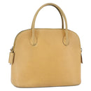 CELINE Hand Bag Leather 2way Yellow Gold Auth bs29816-1