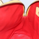 CELINE Hand Bag Leather 2way Yellow Gold Auth bs29816-19