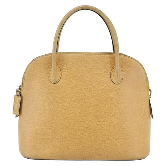 CELINE Hand Bag Leather 2way Yellow Gold Auth bs29816
