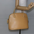 CELINE Hand Bag Leather 2way Yellow Gold Auth bs29816-21