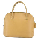 CELINE Hand Bag Leather 2way Yellow Gold Auth bs29816-2